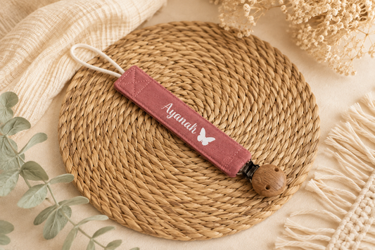 Attache sucette | Rose foncé