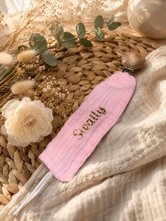 Attache sucette | Rose claire