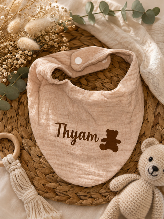 Bavoir simple | Beige à personnaliser