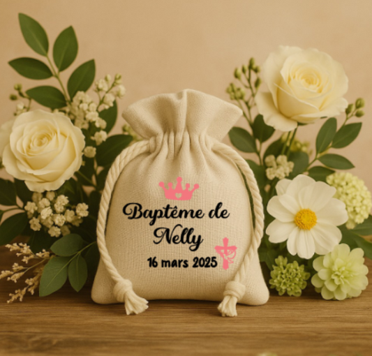 Mini pochon dragées | Couronne
