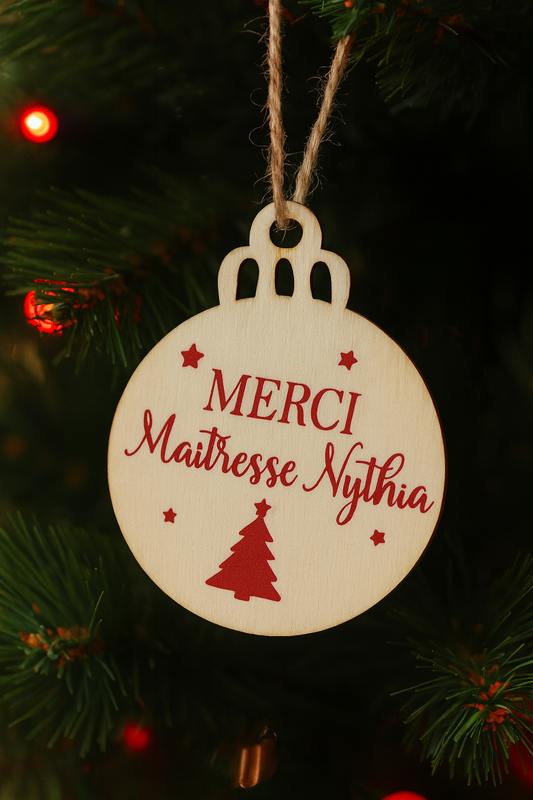 Boule plat en bois | Pour Maîtresse