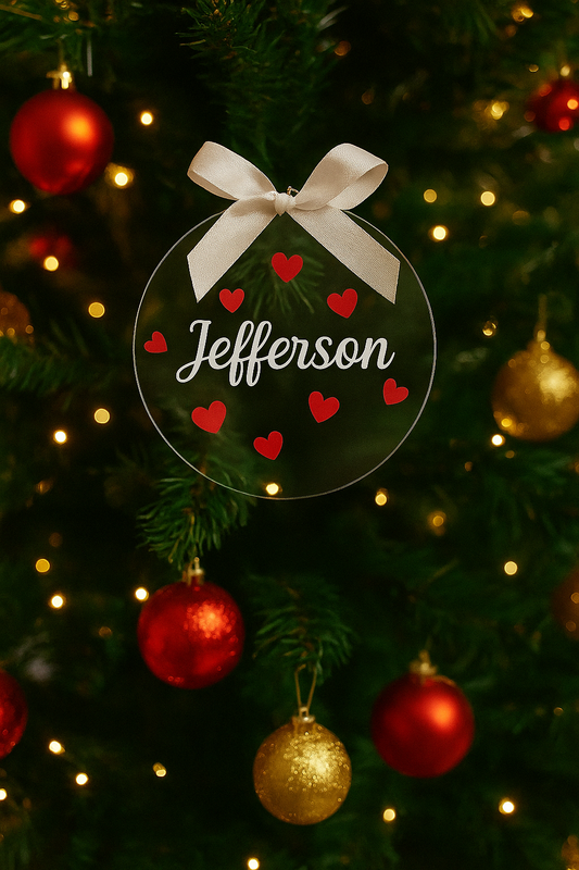 Boule acrylique plate _ Plein de cœurs