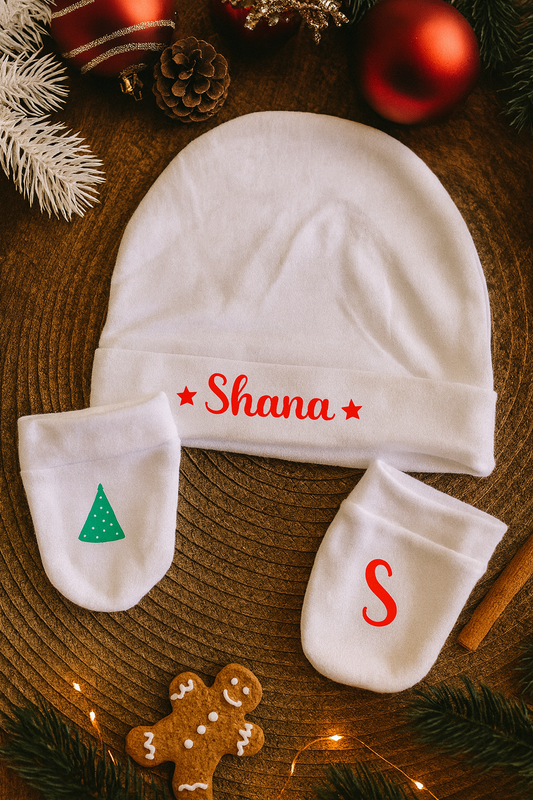 Bonnet Moufles de Noel | Sapin