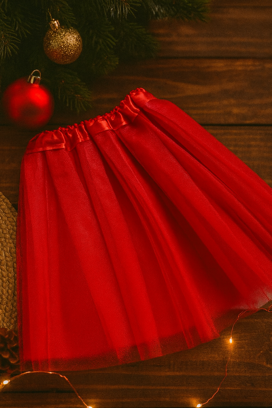 Jupe tutu uni rouge