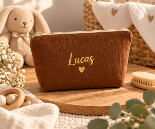 Trousse de toilette | Marron à personnaliser