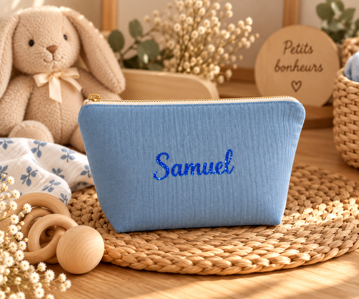 Trousse de toilette | Bleu Jean à personnaliser