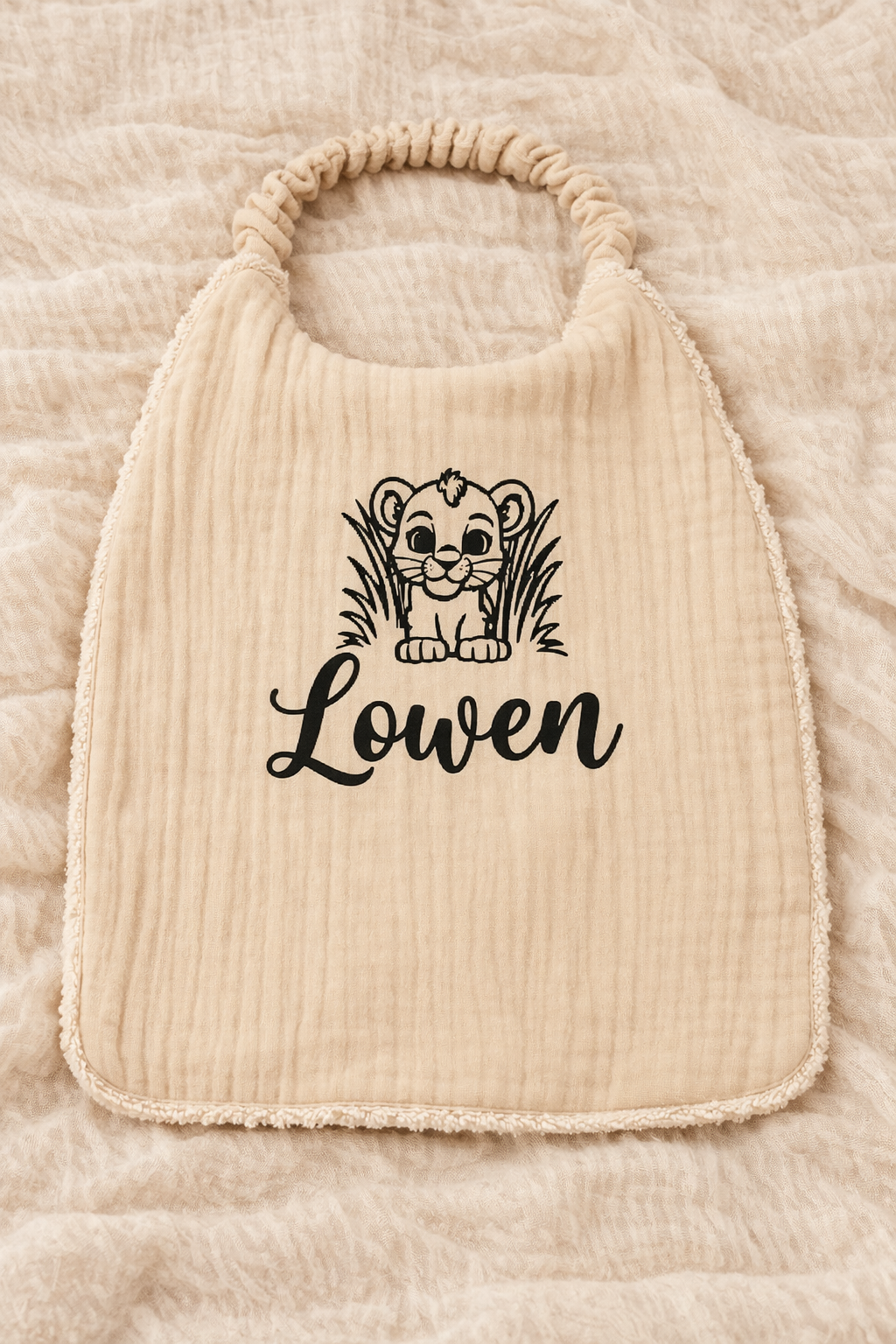 Bavoir beige cantine | gaze de coton