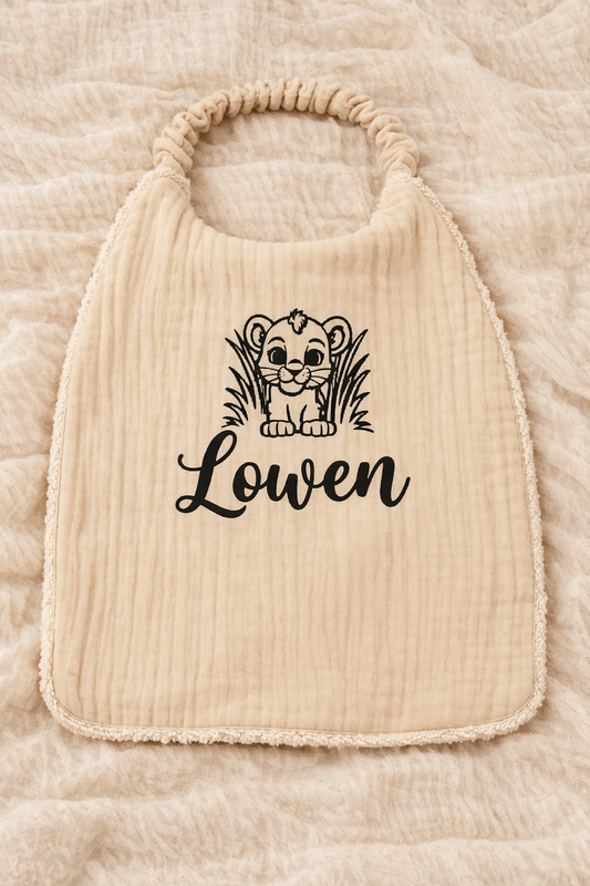 Bavoir beige cantine | gaze de coton