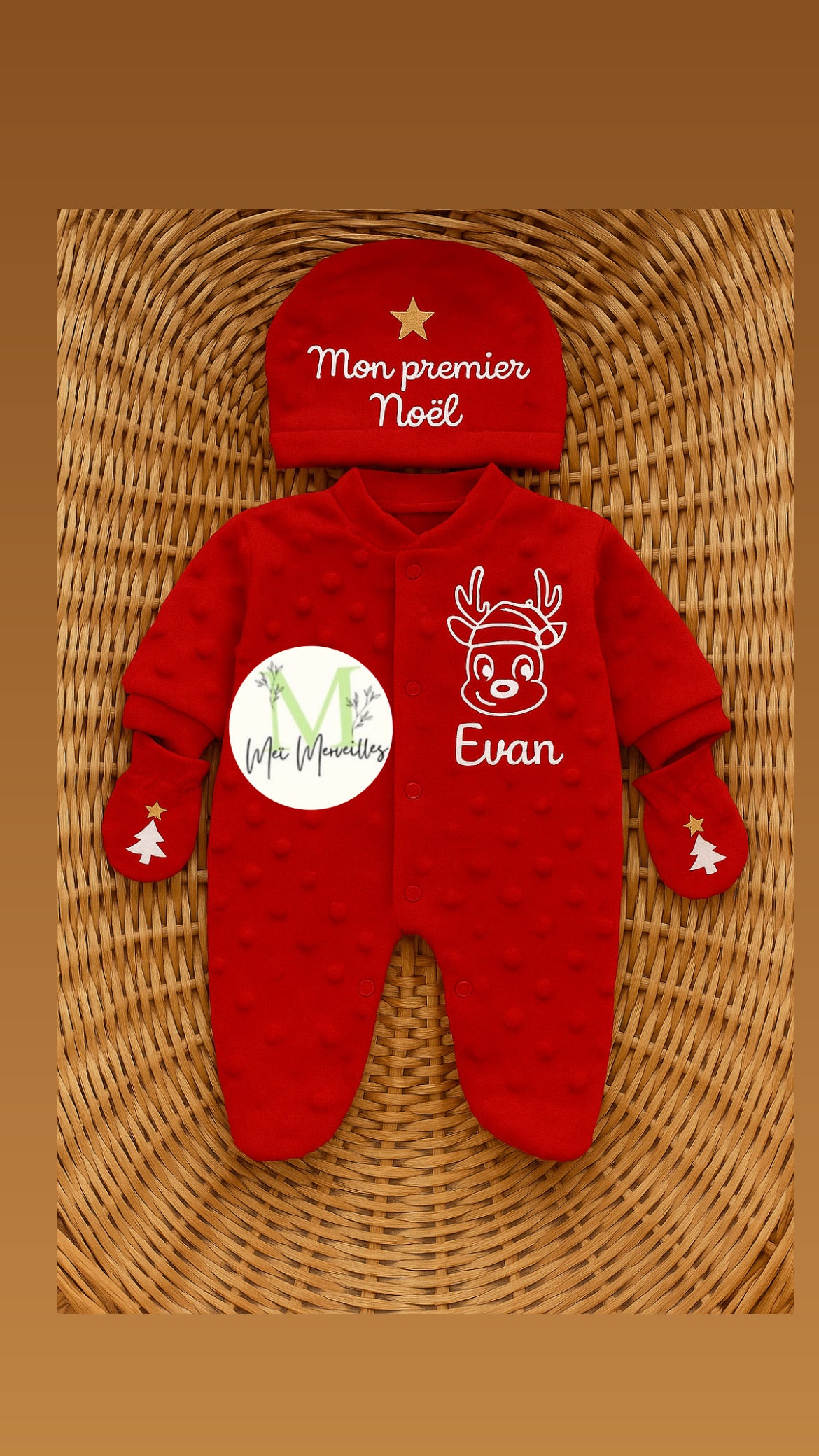 Tenue minky | Taille 0-3 mois| Renne garçon