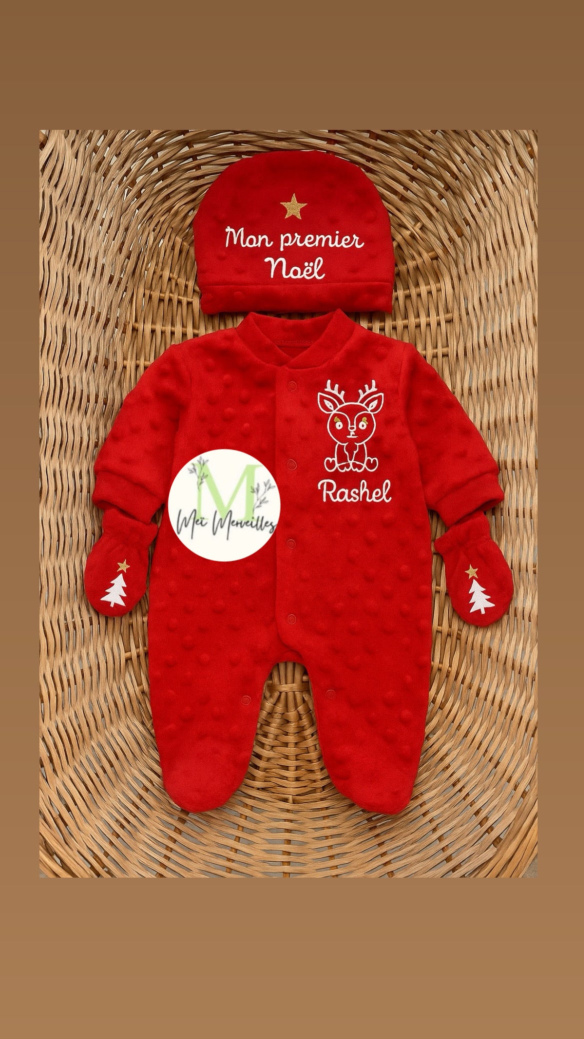 Tenue minky | Taille 0-3 mois| Renne fille