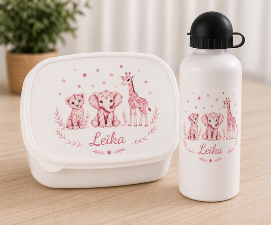 Gourde et/ou Boîte à goûter | Safari Rose