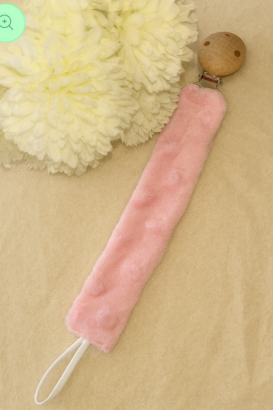 Attache sucette | Minky rose claire