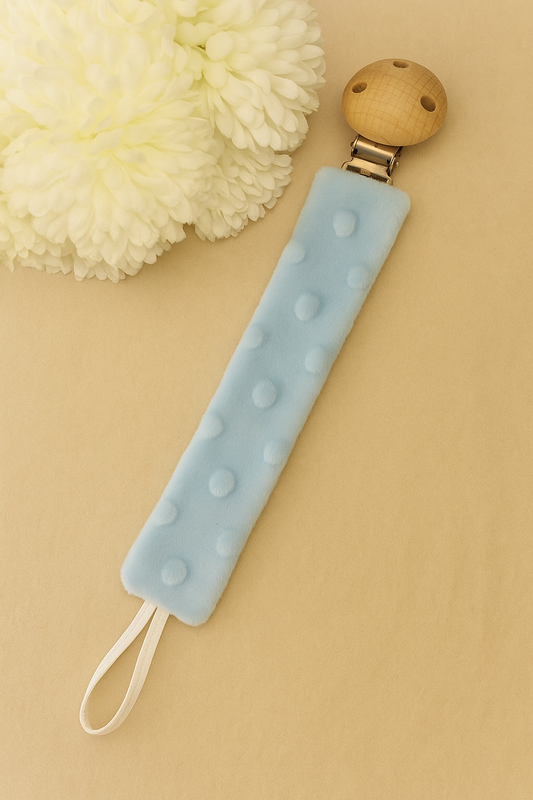 Attache sucette | Minky bleu claire