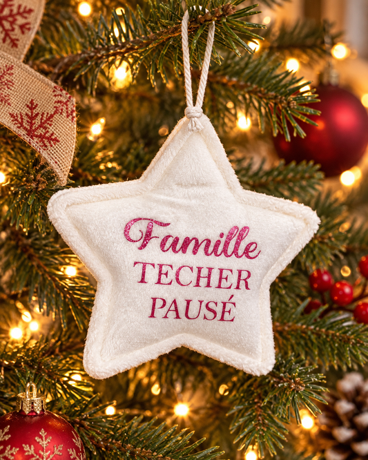 Étoile en velours  blanche | Famille