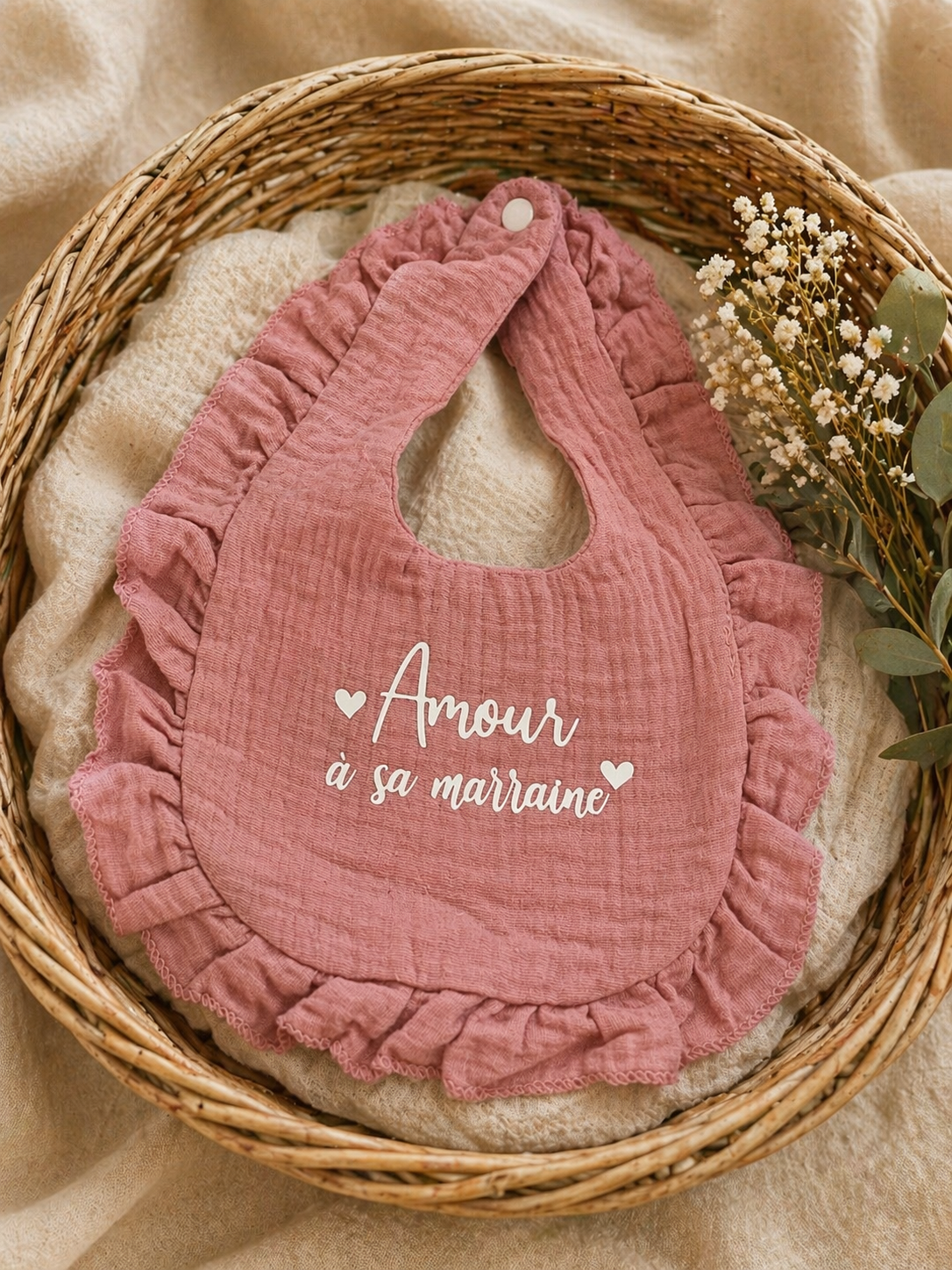 Dispo de suite | Bavoir amour marraine