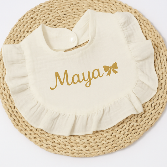 Bavoir à volant | Blanc Cassé