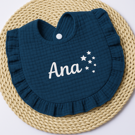 Bavoir à volant | Bleu foncé