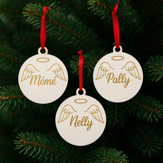 Boule plat en bois | Ange