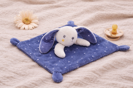 Doudou Lapin Coton | bleu