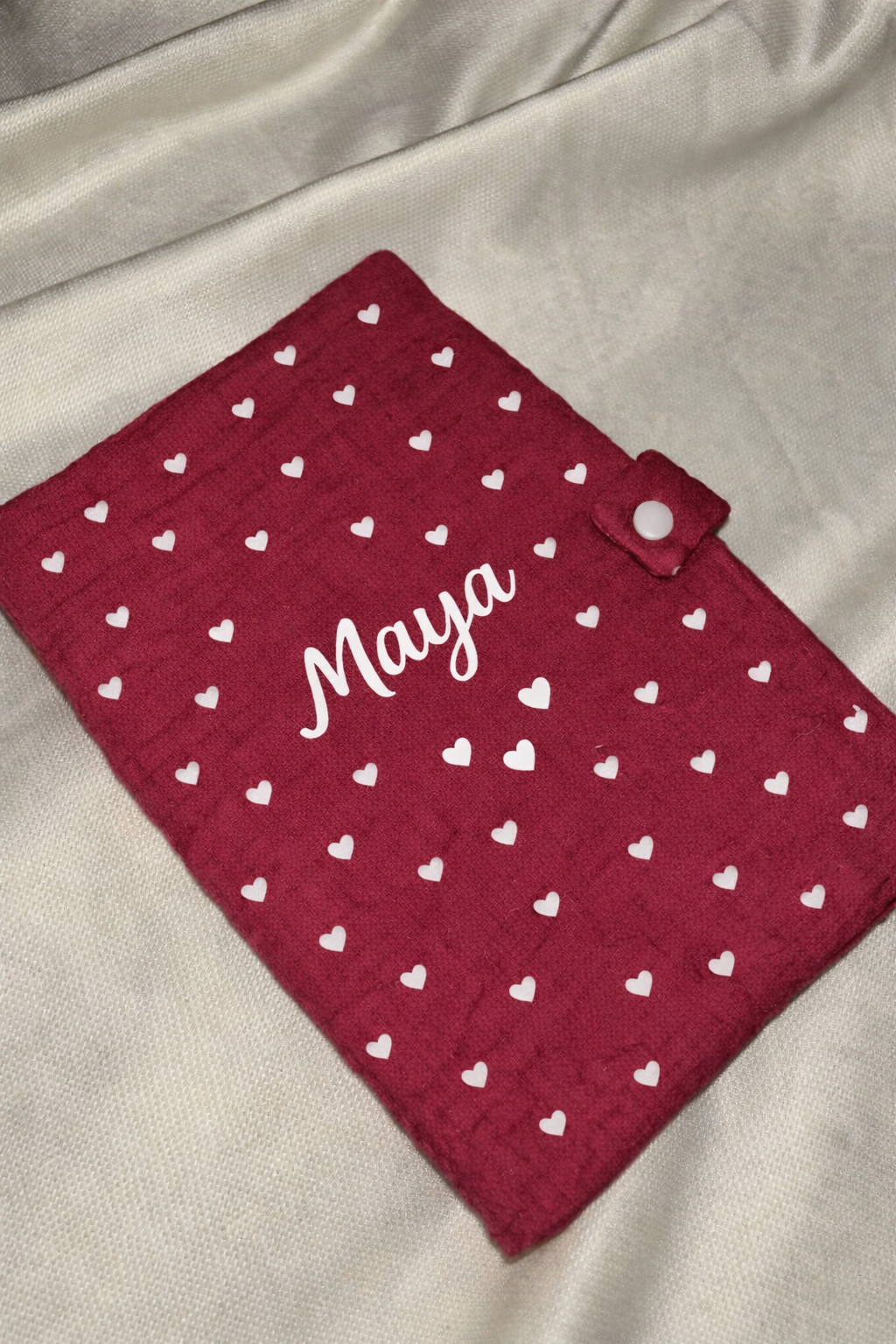 Protège carnet de santé | Plein cœur Framboise