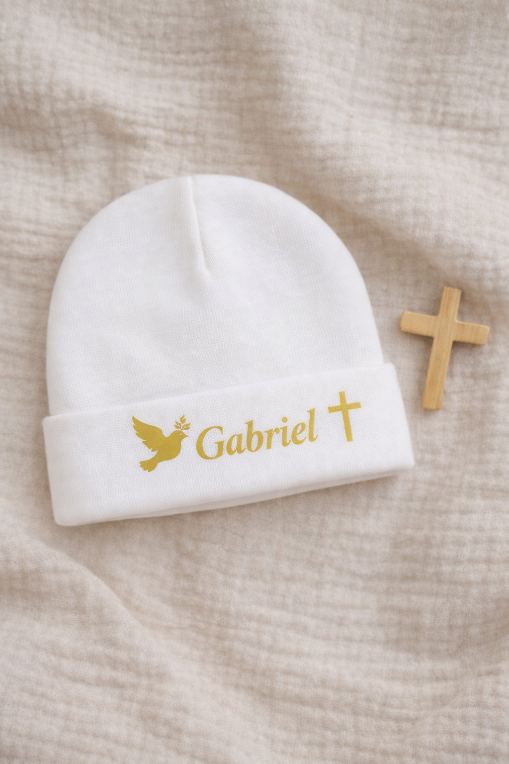 Bonnet de baptême 🕊️ 0-9 mois