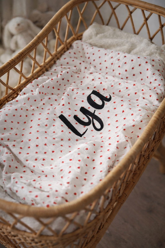 Couverture | plein de cœur ROUGE à personnaliser