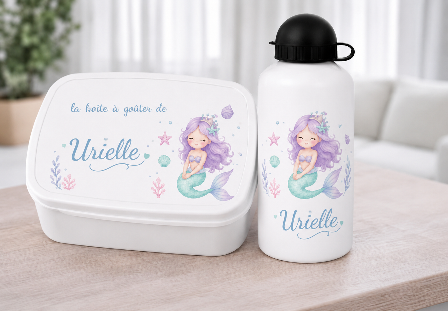 Gourde et/ou Boîte à goûter |  Sirène 🧜‍♀️