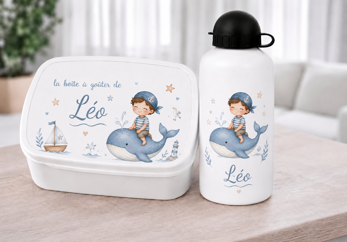 Gourde et/ou Boîte à goûter |  Baleine 🐳