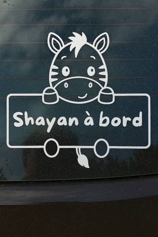 Stickers bebe à bord | Zèbre