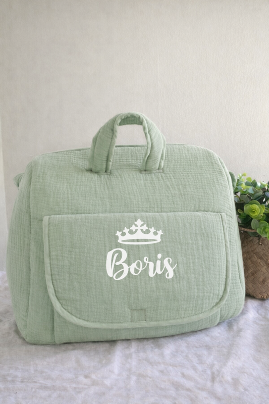 Sac à langer | Vert sauge à personnaliser