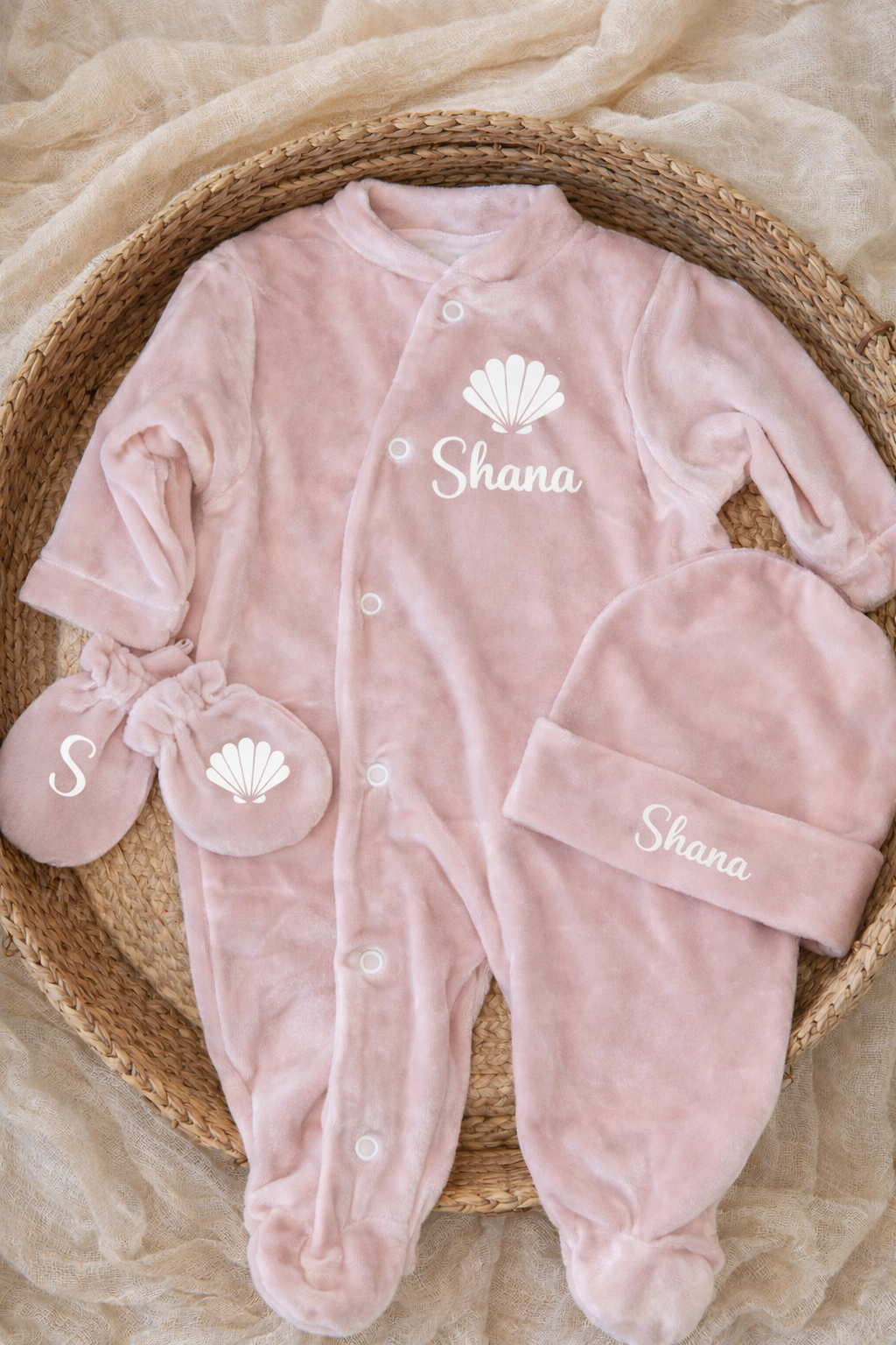 VELOURS rose claire | Coquillage