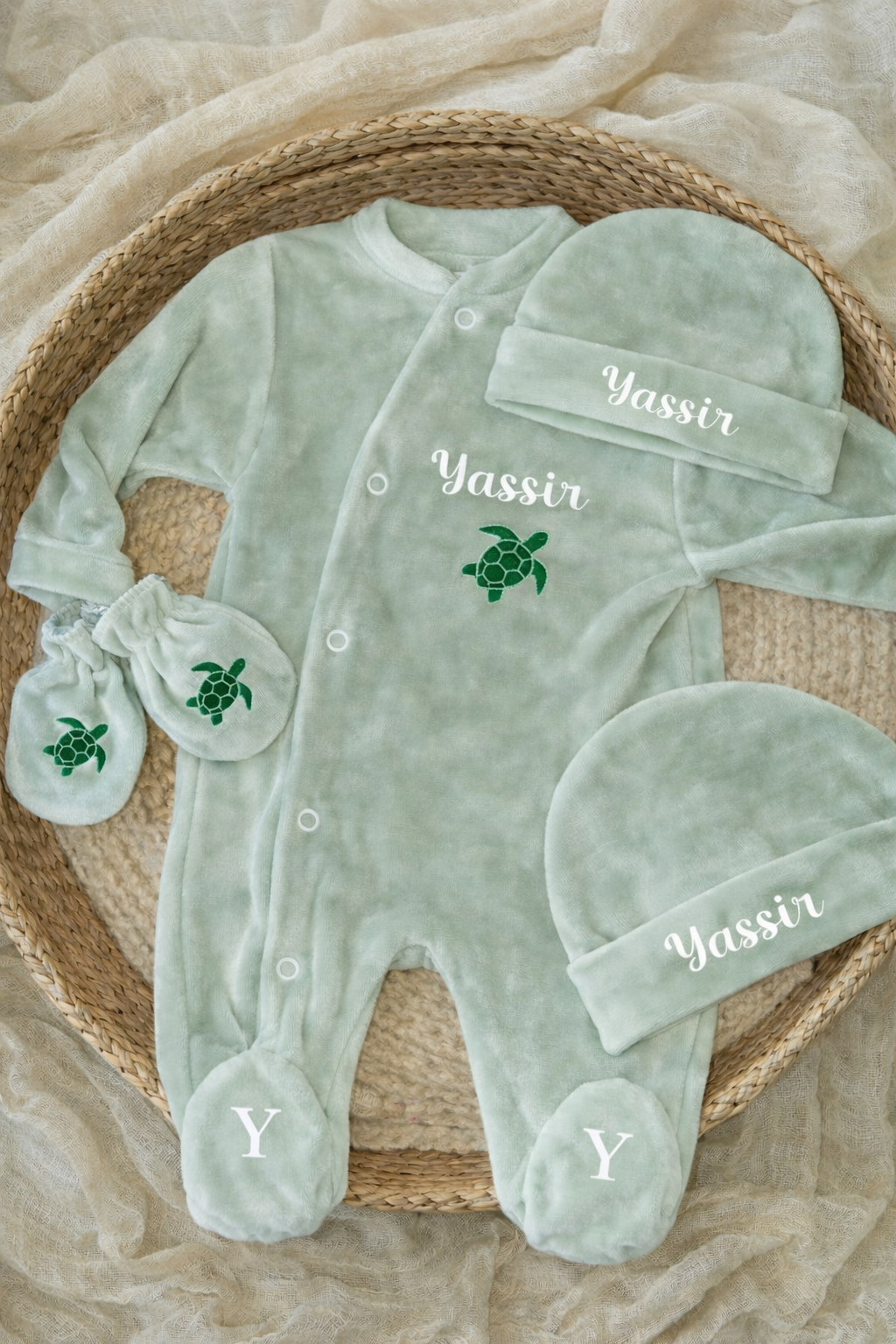 VELOURS vert sauge | Tortue