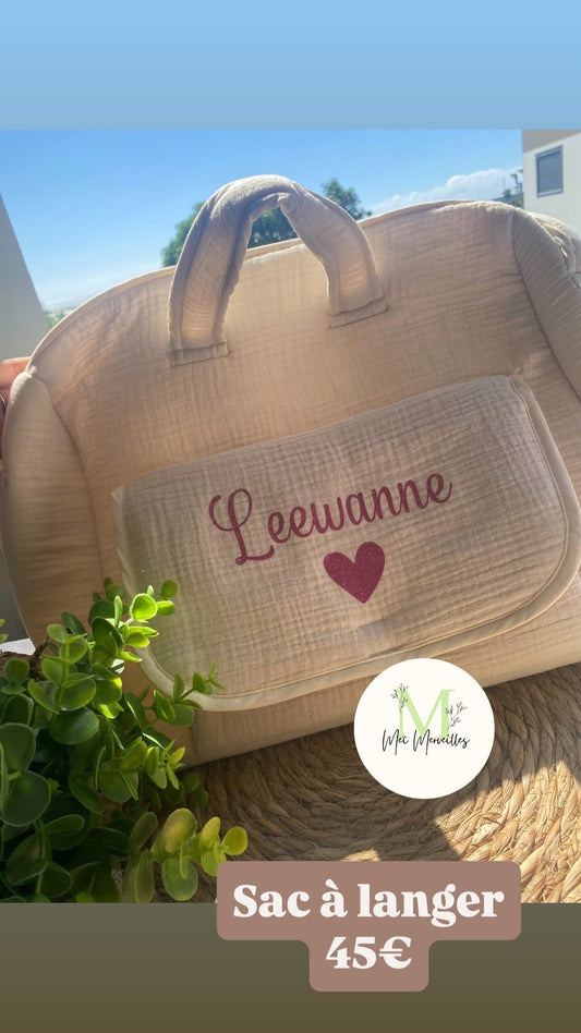 Sac à langer Cœur | Choisi ta couleur
