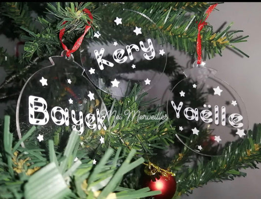 Boule acrylique plate _ Étoilé