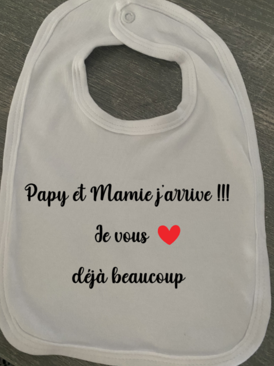 Bavoir annonce grossesse | Mamie Papy