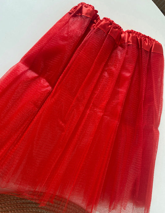 Jupe tutu uni rouge