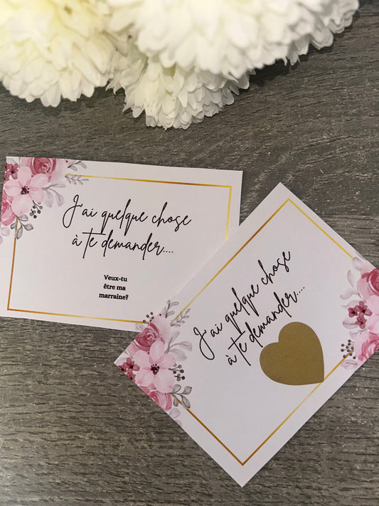 Carte à gratter | Fleur rose