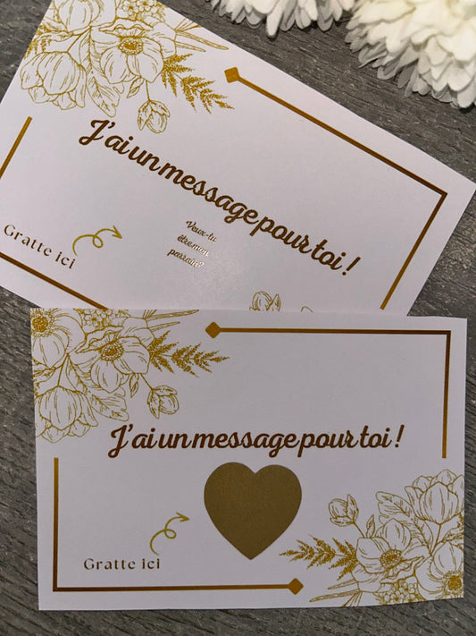 Carte à gratter | Fleur doré