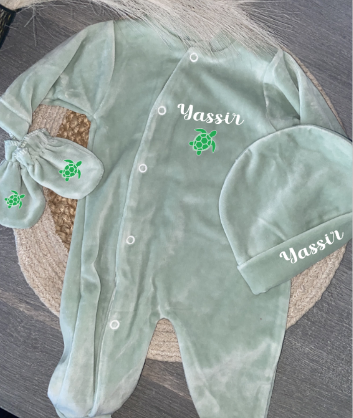 VELOURS vert sauge | Tortue