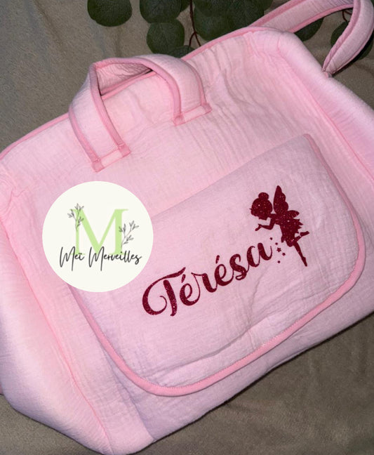 Sac à langer | Rose claire à personnaliser