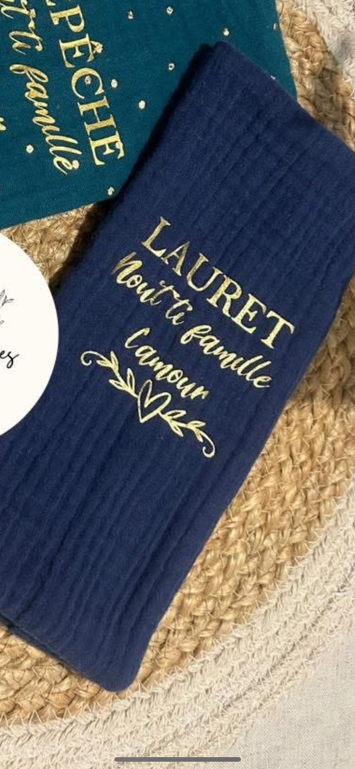 Protège livret famille | Bleu Marine à personnaliser