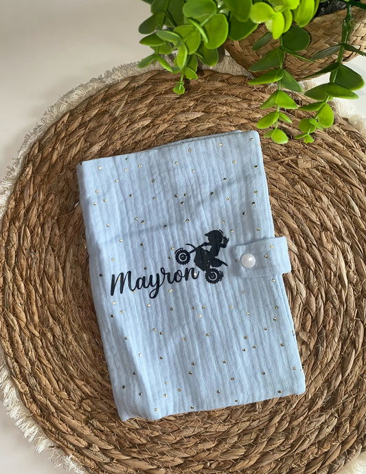 Protège carnet de santé | Bleu Claire à personnaliser