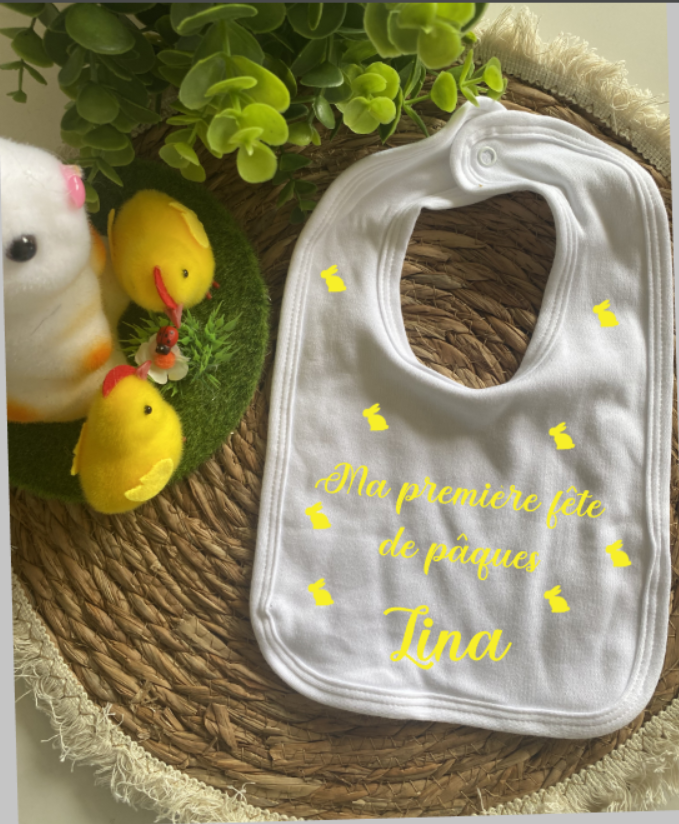 Bavoir 🐣 Plein de lapins (3)