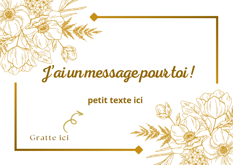 Carte à gratter | Fleur doré