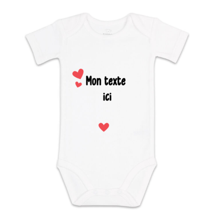 Mon body personnalisé avec mon texte | Coeur