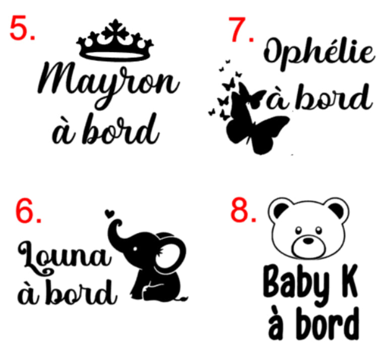 Stickers bebe à bord | 1 enfant