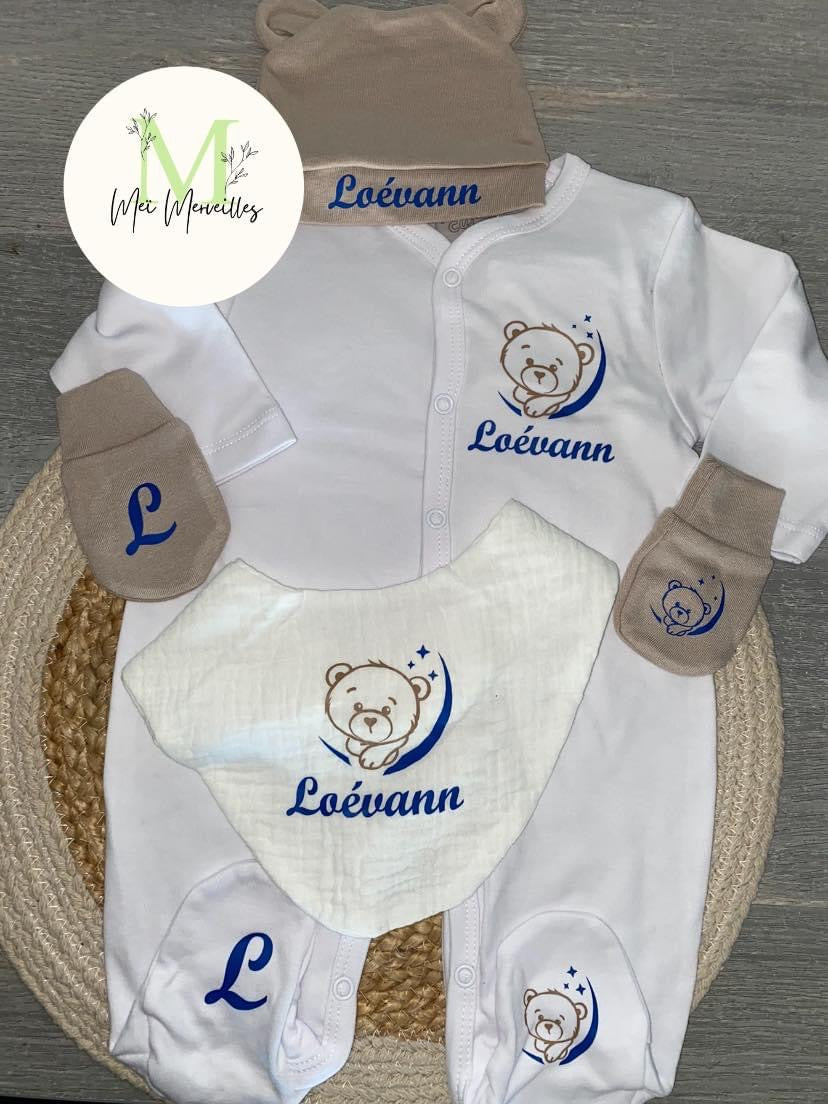 Tenue de naissance | Petit ours sur lune