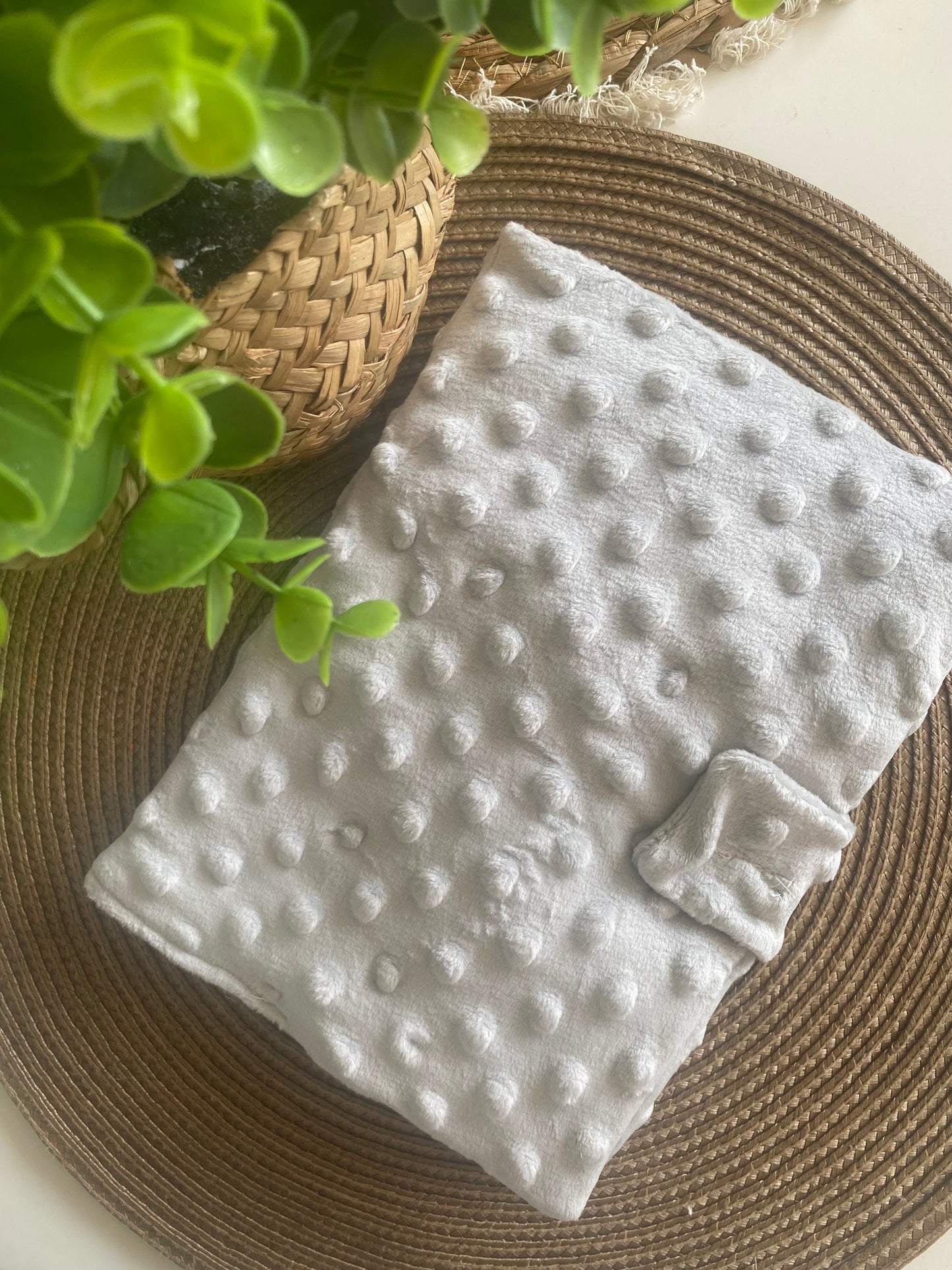 Protège carnet de santé | Gris Minky à personnaliser