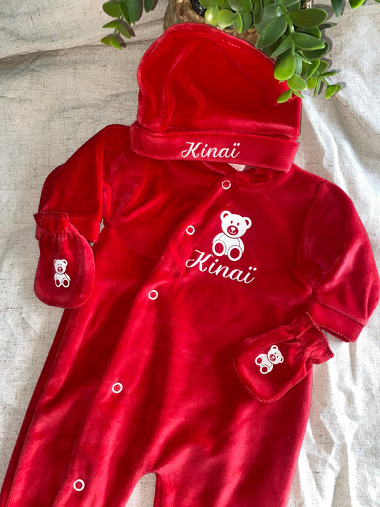 VELOURS rouge | Ourson