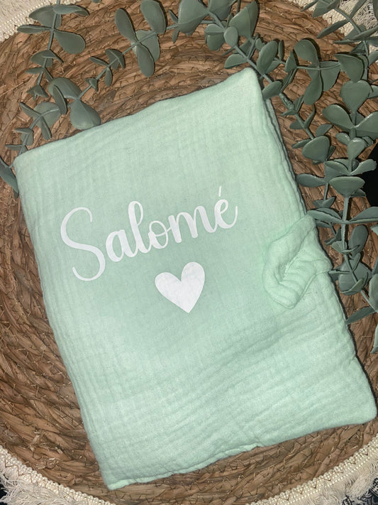Protège carnet de santé | Vert d’eau à personnaliser
